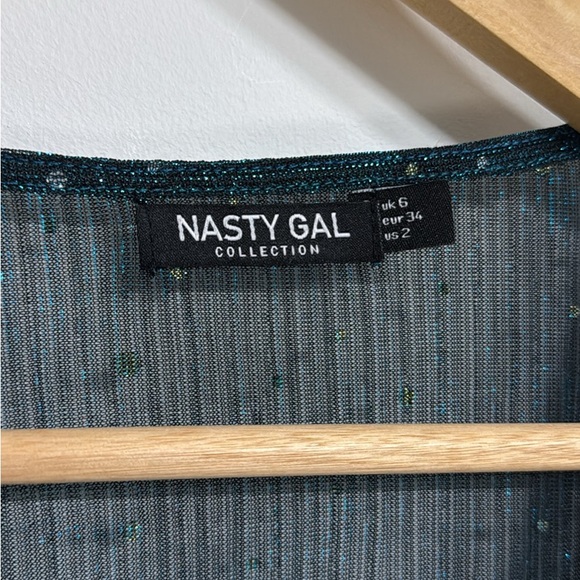 Nasty Gal Teal and Silver Glitter Dress - Picture 3 of 3